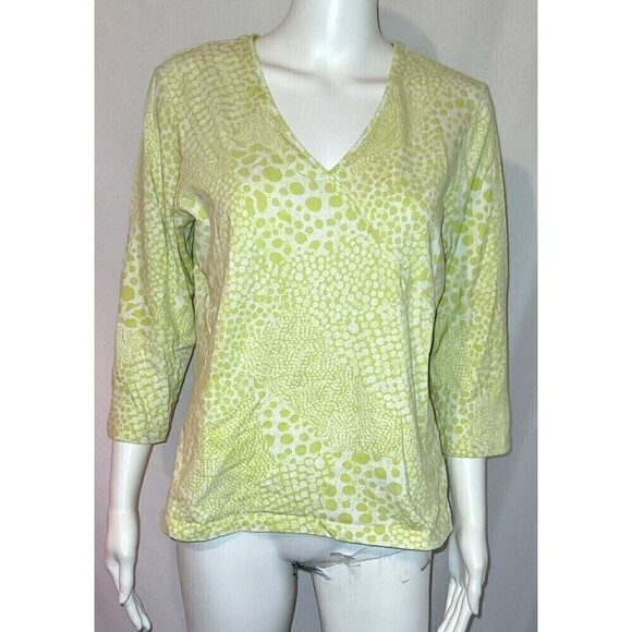 Ruby Rd Green and White Top - Super Soft - Picture 1 of 8